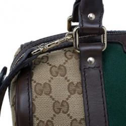 Pre Owned Gucci GG Canvas Web Detail Original Boston Bag