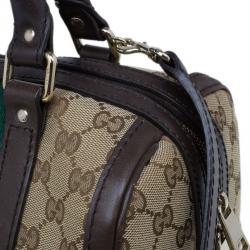 Pre Owned Gucci GG Canvas Web Detail Original Boston Bag