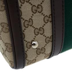 Pre Owned Gucci GG Canvas Web Detail Original Boston Bag