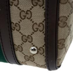 Pre Owned Gucci GG Canvas Web Detail Original Boston Bag