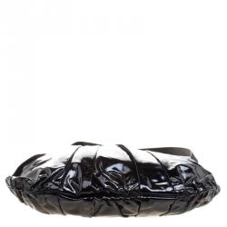 Pre Owned Gucci Black Patent Leather Large Hysteria Hobo