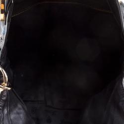 Pre Owned Gucci Black Patent Leather Large Hysteria Hobo