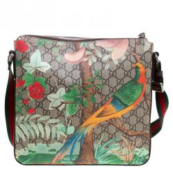Pre Owned Gucci Beige/Brown Tian Print GG Supreme Canvas Messenger Bag