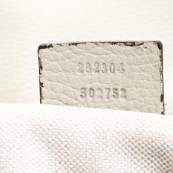 Pre Owned Gucci Light Beige Pebbled Leather Soho Hobo