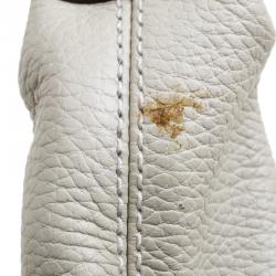 Pre Owned Gucci Light Beige Pebbled Leather Soho Hobo