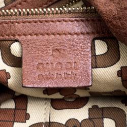 Pre Owned Gucci Brown Leather Medium Babouska Indy Top Handle Bag