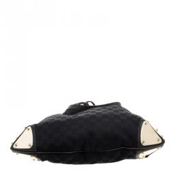 Pre Owned Gucci Black GG Canvas Medium Babouska Indy Top Handle Bag