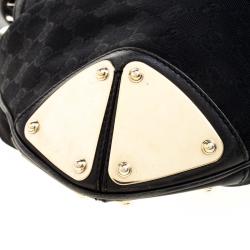 Pre Owned Gucci Black GG Canvas Medium Babouska Indy Top Handle Bag