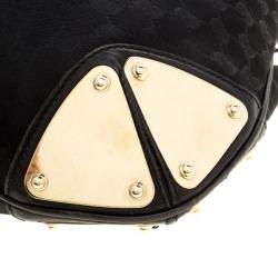 Pre Owned Gucci Black GG Canvas Medium Babouska Indy Top Handle Bag