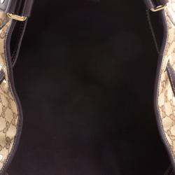 Pre Owned Gucci Beige GG Canvas Preggy Braided Bamboo Tassel Tote