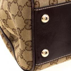 Pre Owned Gucci Beige GG Canvas Preggy Braided Bamboo Tassel Tote