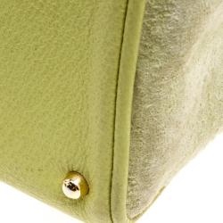 Pre Owned Gucci Mint Green Suede Vintage Bamboo Handle Bag