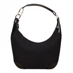 مملوكة مسبقًا Gucci Black GG Canvas/Leather Hobo