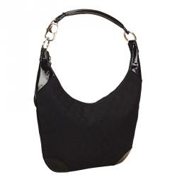 مملوكة مسبقًا Gucci Black GG Canvas/Leather Hobo