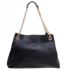 مملوكة مسبقًا Gucci Black Pebbled Leather Medium Soho Tote