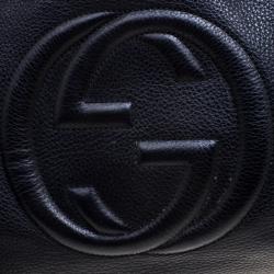 مملوكة مسبقًا Gucci Black Pebbled Leather Medium Soho Tote
