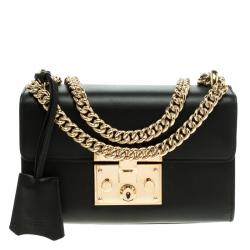 Gucci Black Leather Small Padlock Shoulder Bag