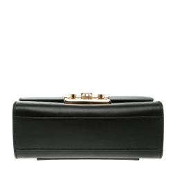 Pre Owned Gucci Black Leather Small Padlock Shoulder Bag