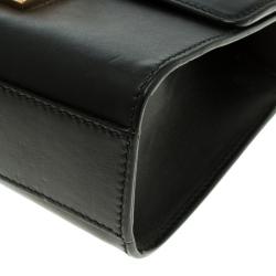 Pre Owned Gucci Black Leather Small Padlock Shoulder Bag