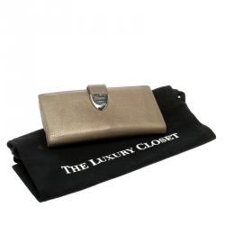 Gucci Metallic Beige Leather Continental Wallet