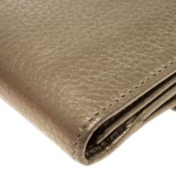Gucci Metallic Beige Leather Continental Wallet
