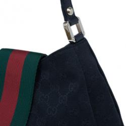 Pre Owned Gucci Black Canvas Ladies Web Pochette