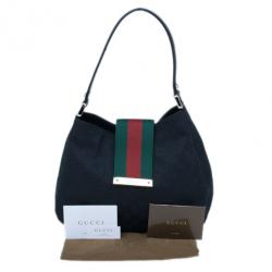 Pre Owned Gucci Black Canvas Ladies Web Pochette