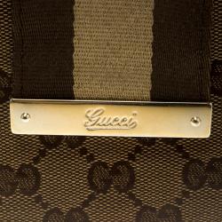 Gucci Brown GG Crystal Canvas Web Wallet