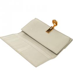 Gucci Off White Guccissima Leather Wave Continental Wallet