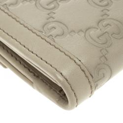 Gucci Off White Guccissima Leather Wave Continental Wallet