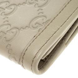 Gucci Off White Guccissima Leather Wave Continental Wallet