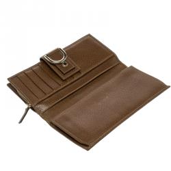 Gucci Blue/Brown Denim GG D Ring Continental Wallet