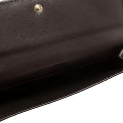 Gucci Dark Brown Guccissima Leather Flap Continental Wallet