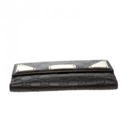 Gucci Dark Brown Guccissima Leather Flap Continental Wallet