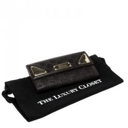 Gucci Dark Brown Guccissima Leather Flap Continental Wallet