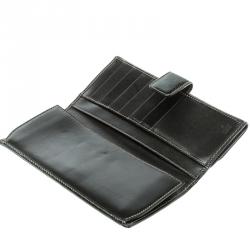 Gucci Black Patent Leather Web Britt Continental Wallet 