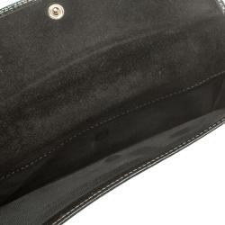 Gucci Black Patent Leather Web Britt Continental Wallet 