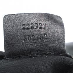 Pre Owned Gucci Black Leather Bamboo Drawstring Bucket bag