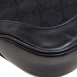 مملوكة مسبقًا Gucci Black GG Canvas and Leather Small Jackie Hobo