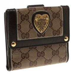 Gucci Beige/Brown GG Crystal Canvas Babouska Wallet