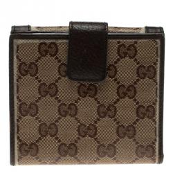 Gucci Beige/Brown GG Crystal Canvas Babouska Wallet