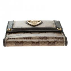 Gucci Beige/Brown GG Crystal Canvas Babouska Wallet