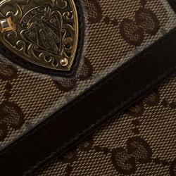 Gucci Beige/Brown GG Crystal Canvas Babouska Wallet