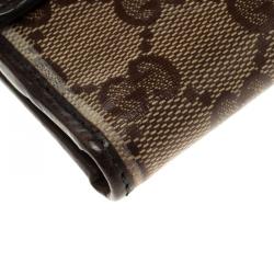 Gucci Beige/Brown GG Crystal Canvas Babouska Wallet