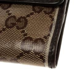 Gucci Beige/Brown GG Crystal Canvas Babouska Wallet