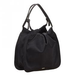 Pre Owned Gucci Black Satin Small Top Handle Bag