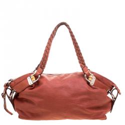 مملوكة مسبقًا Gucci Brown Leather Medium Bamboo Bar Shoulder Bag
