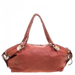 مملوكة مسبقًا Gucci Brown Leather Medium Bamboo Bar Shoulder Bag