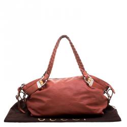 مملوكة مسبقًا Gucci Brown Leather Medium Bamboo Bar Shoulder Bag