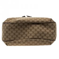 Pre Owned حقيبة غوتشي سلسلة أصلية ايميلي جلد وكانفاس G بنية/ بيج